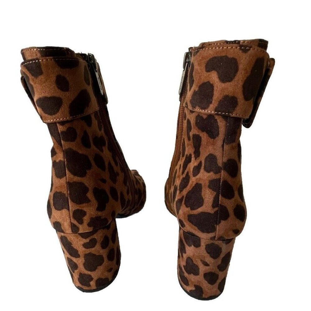 Sam Edelman Circus Tan Leopard Print Pointed Toe Block heel Boots Women's Size 7 - Picture 4 of 13